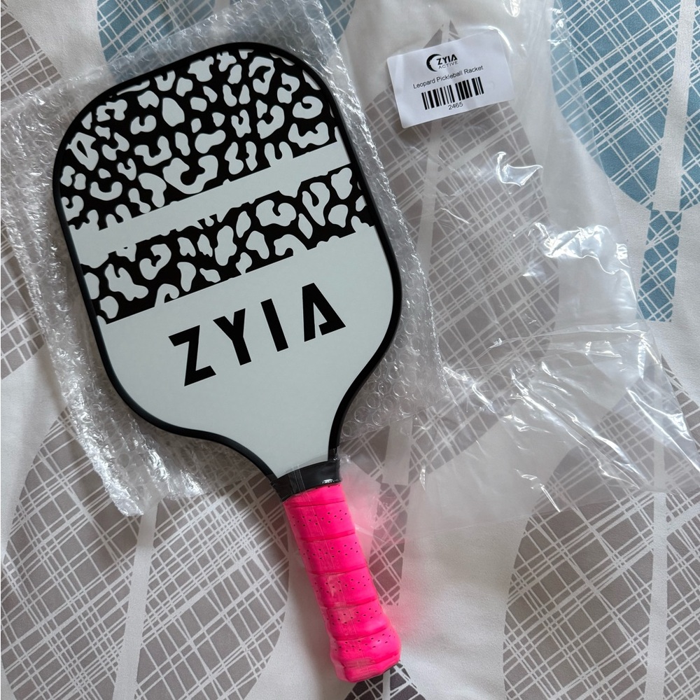 ZYIA Pickleball Paddle with Pink Grip and Black Pattern